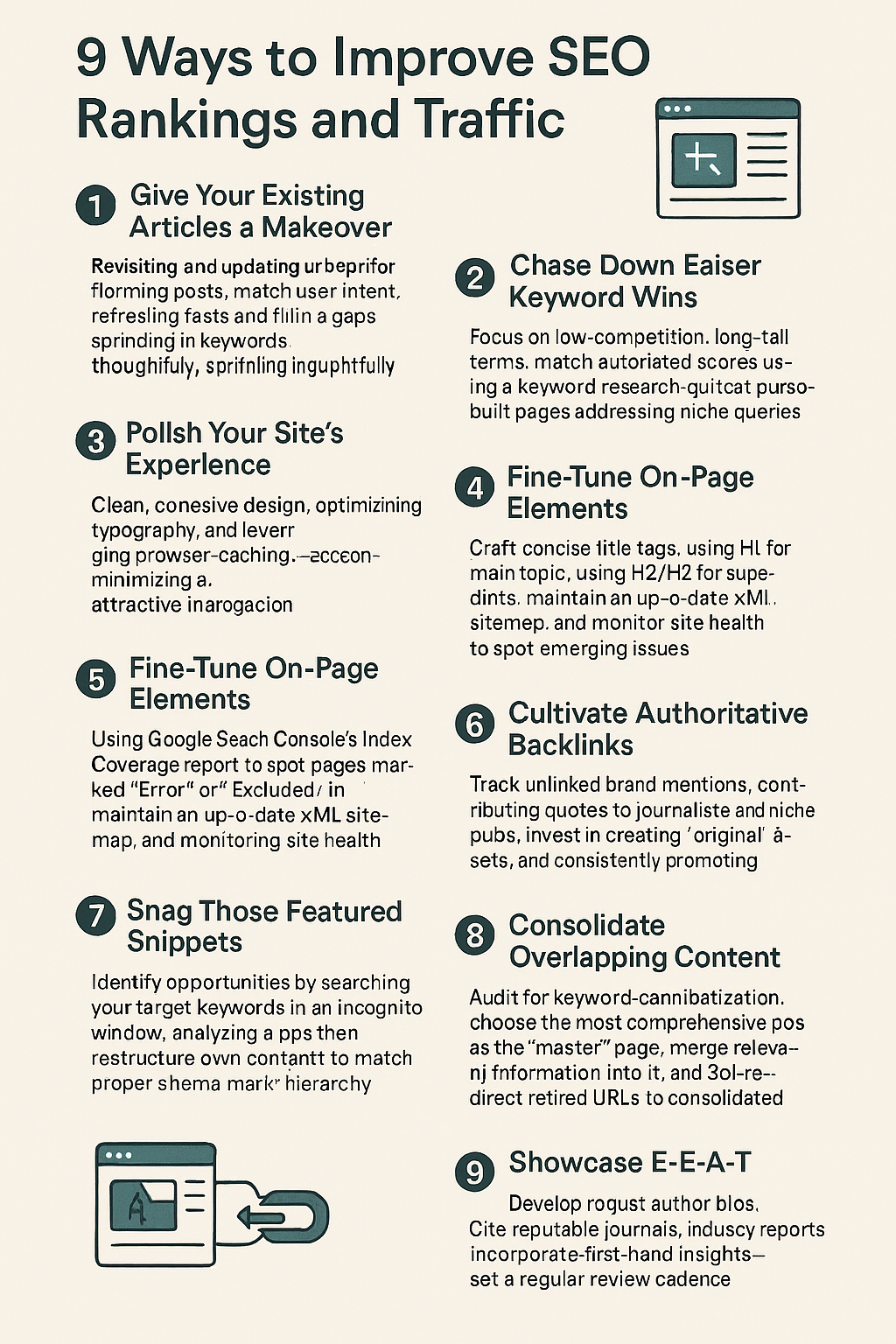 9 Ways to Boost SEO Rankings and Traffic